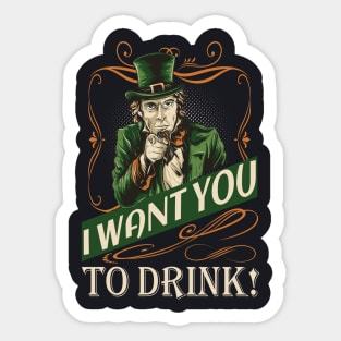 Drink funny St. Patrick’s Day Meme Slogan Sticker